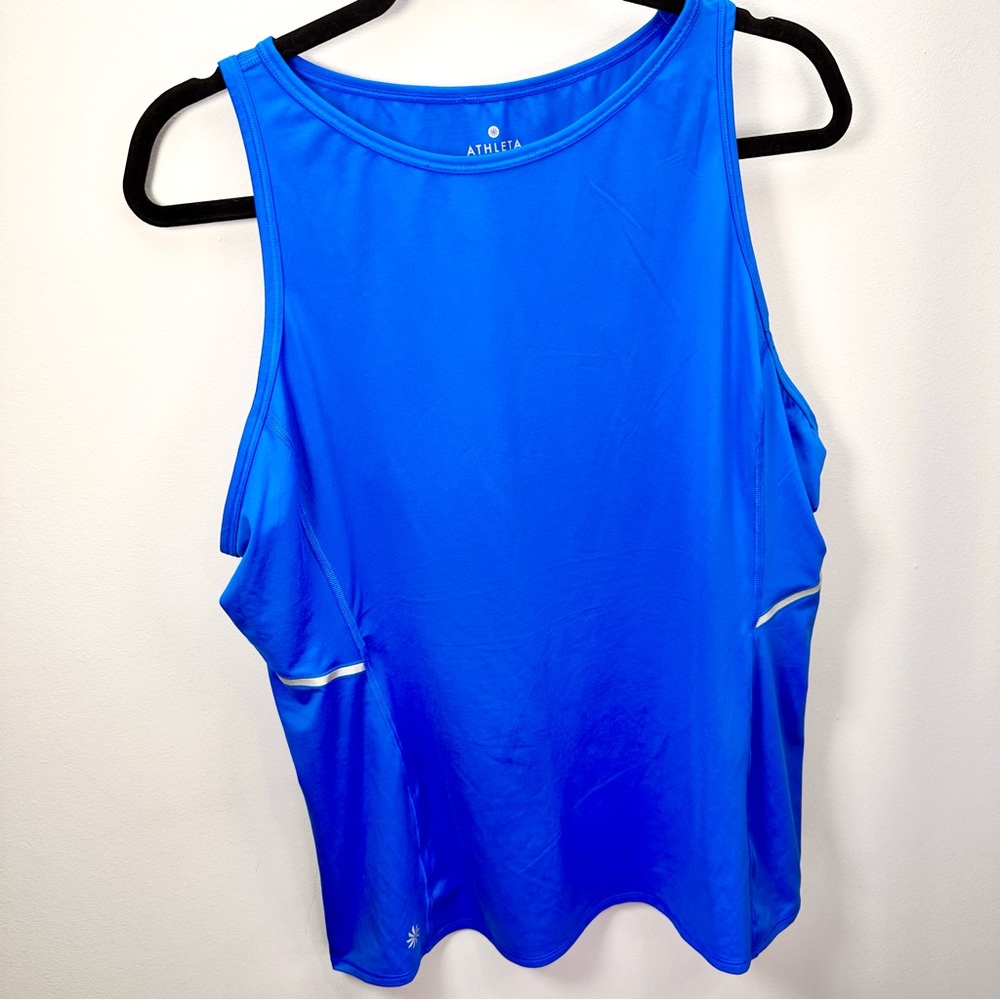 Athleta Luster High Neck Reflective Tank, Macaw Blue, XL - Picture 2 of 14